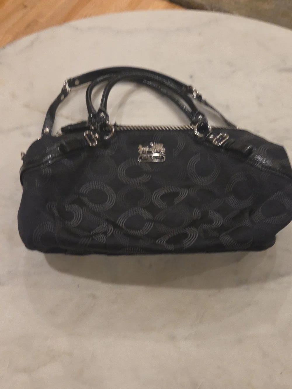 COACH MADDISON DOTTED OP ART SOPHIA SATCHEL